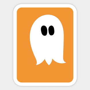 Cute ghost cartoon with BOO text in an orange frame Sticker